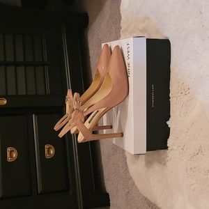 Nine West Tabitha light pink patent leather stilettos, size 9B